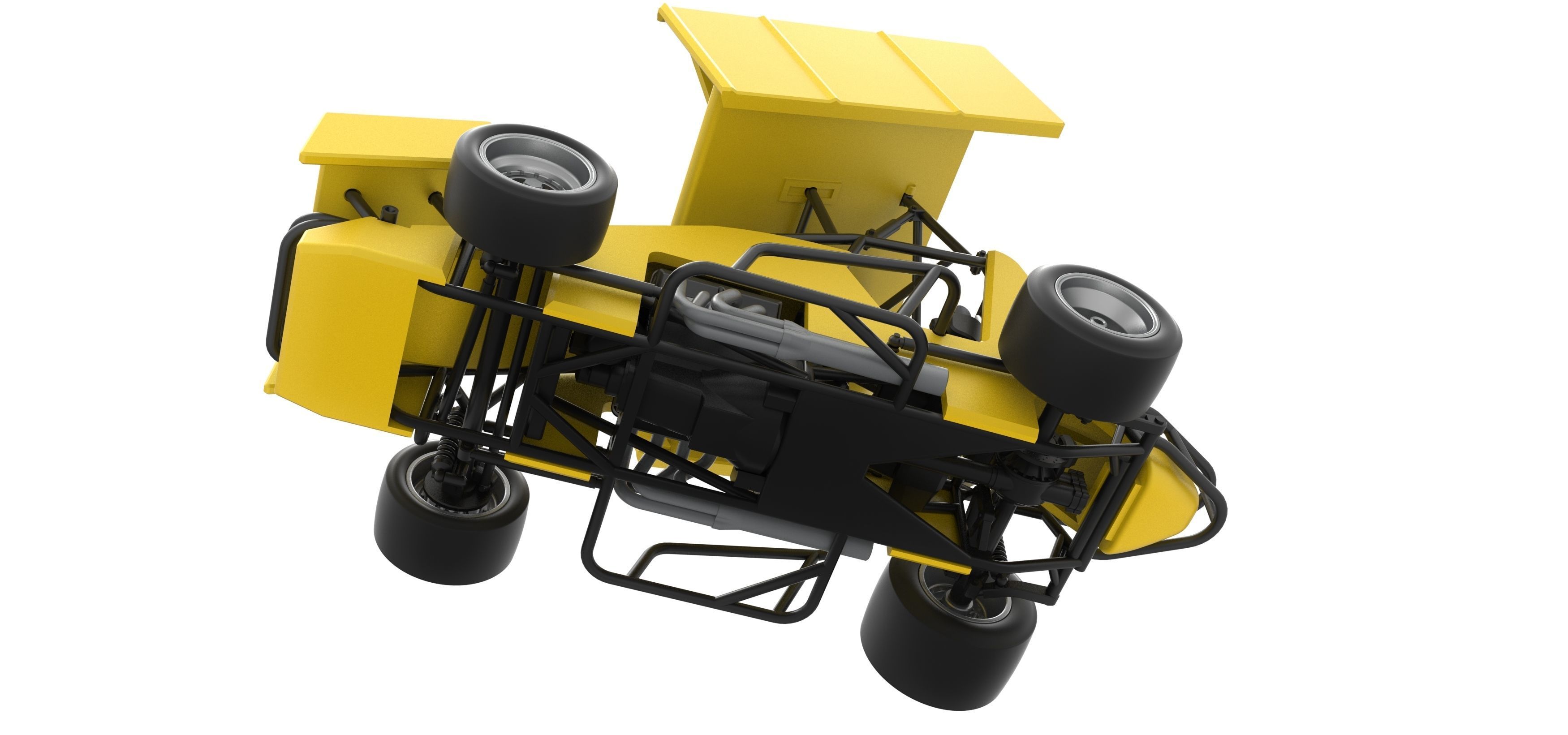 Pavement Winged Sprint car Scale 1 to 25 3D print model_4