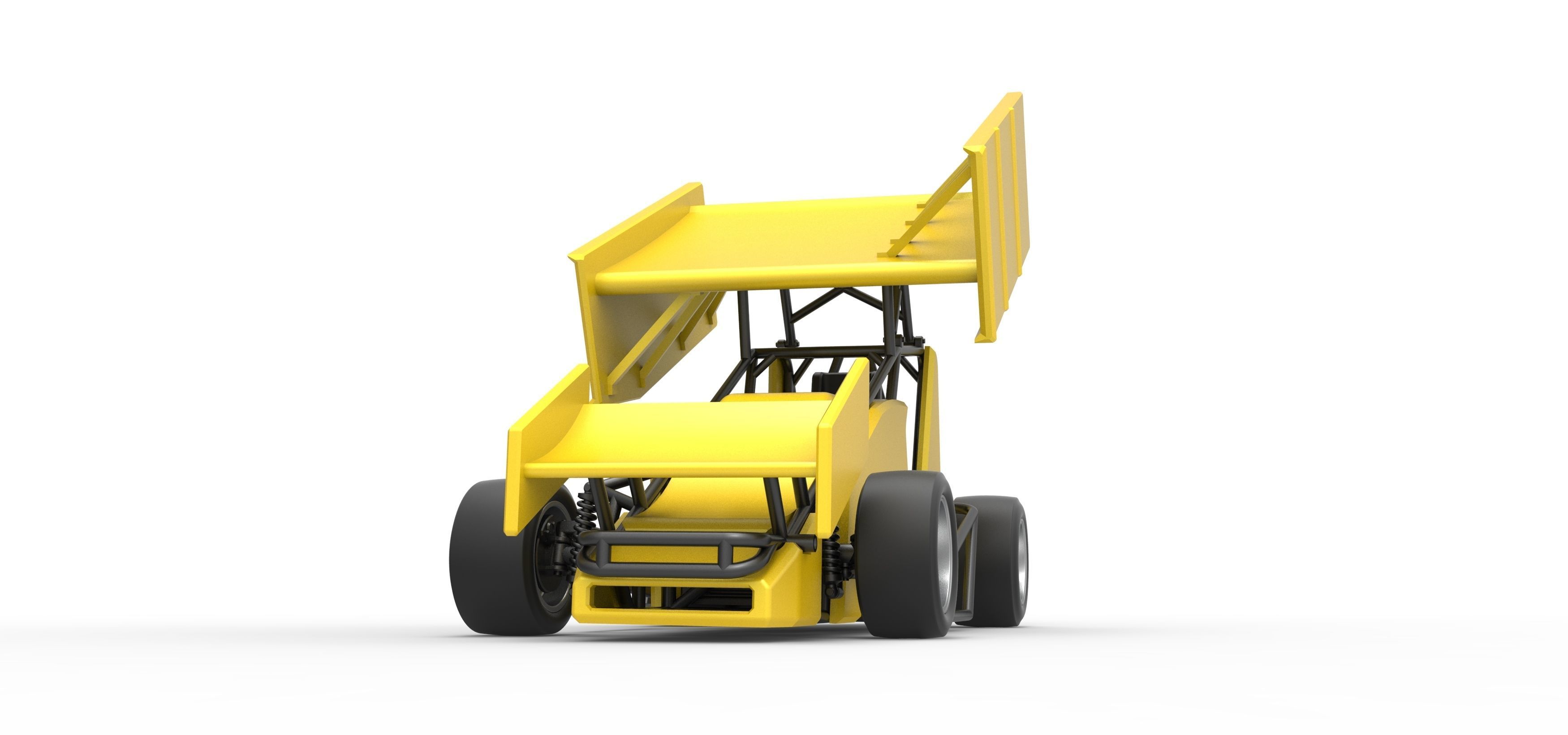 Pavement Winged Sprint car Scale 1 to 25 3D print model_6