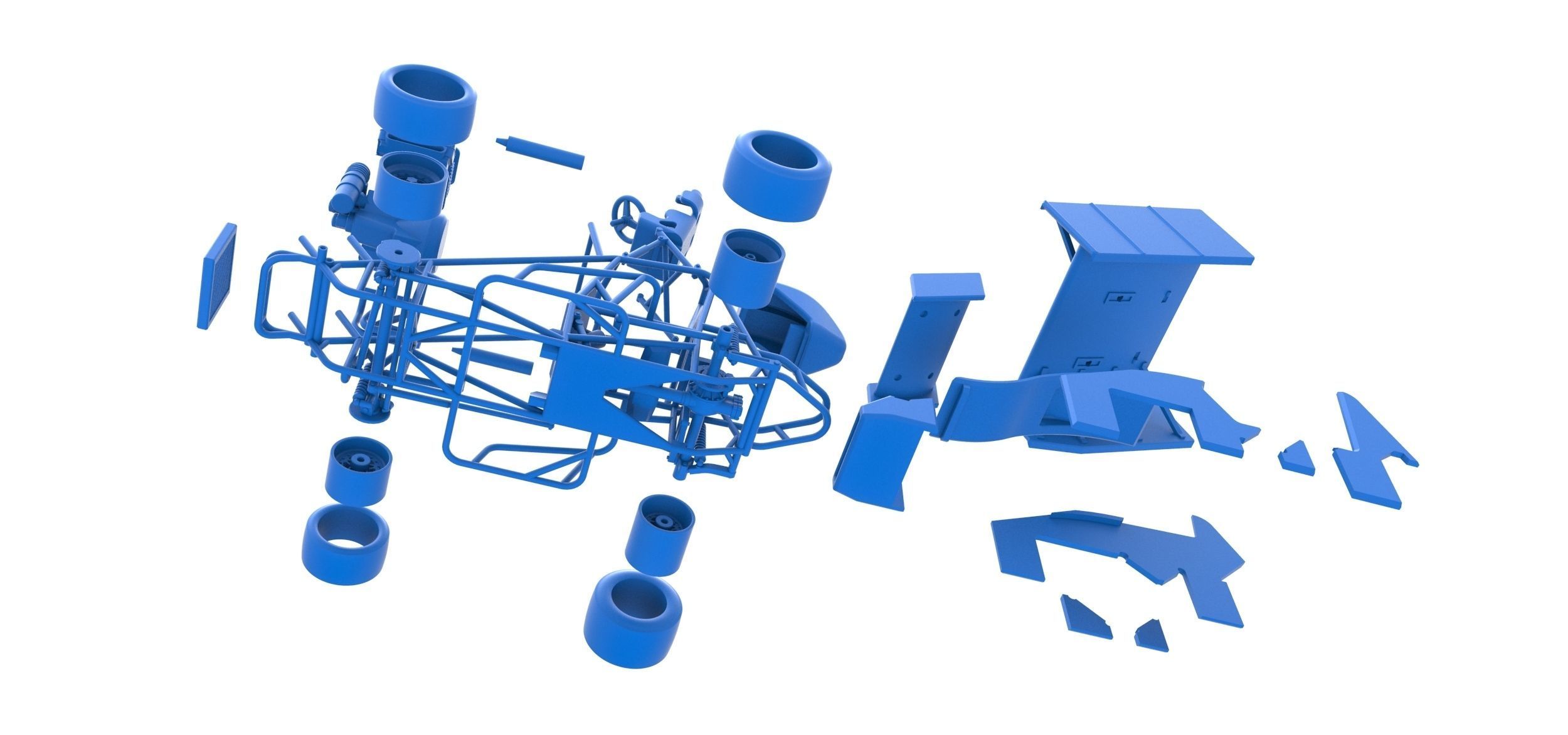 Pavement Winged Sprint car Scale 1 to 25 3D print model_44