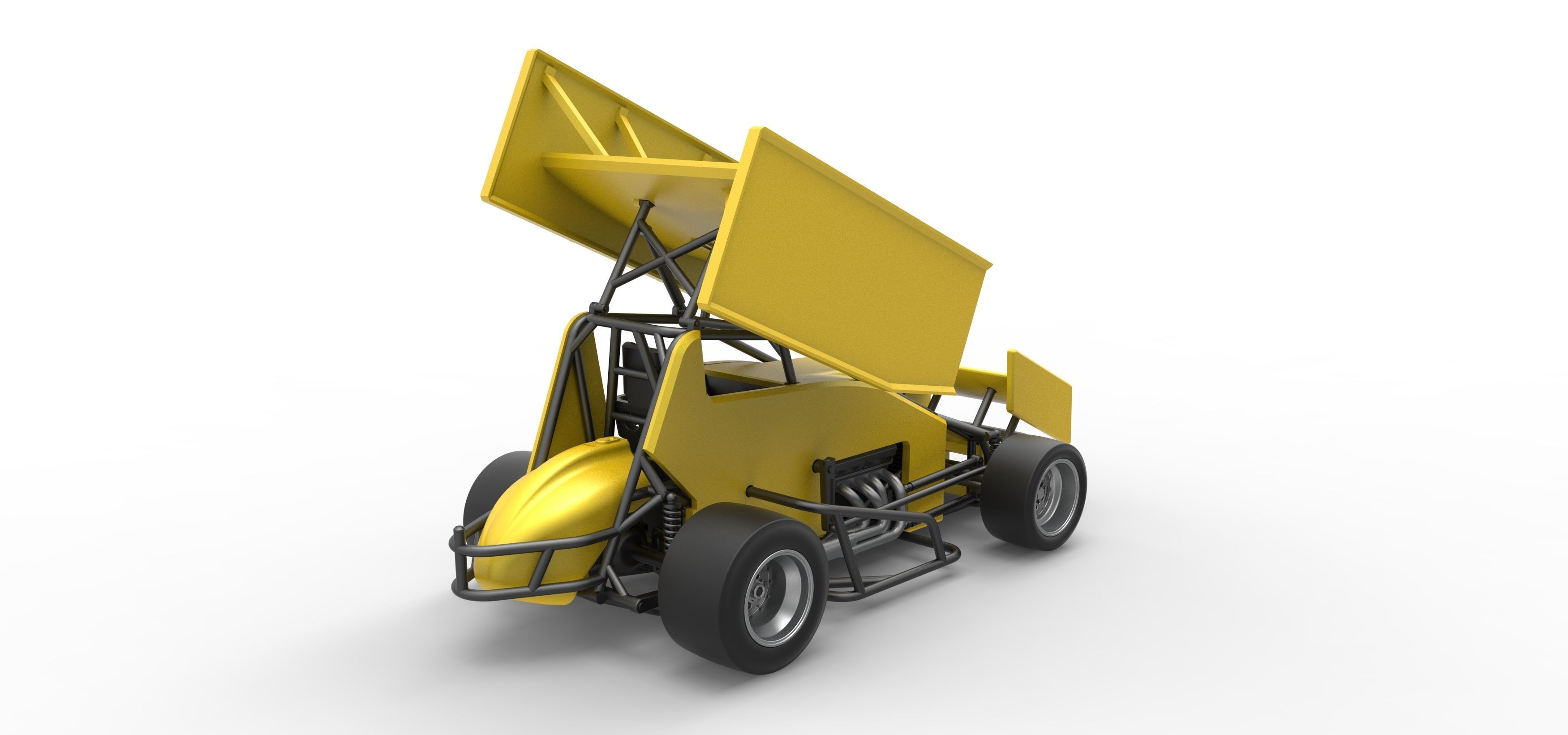 Pavement Winged Sprint car Scale 1 to 25 3D print model_17