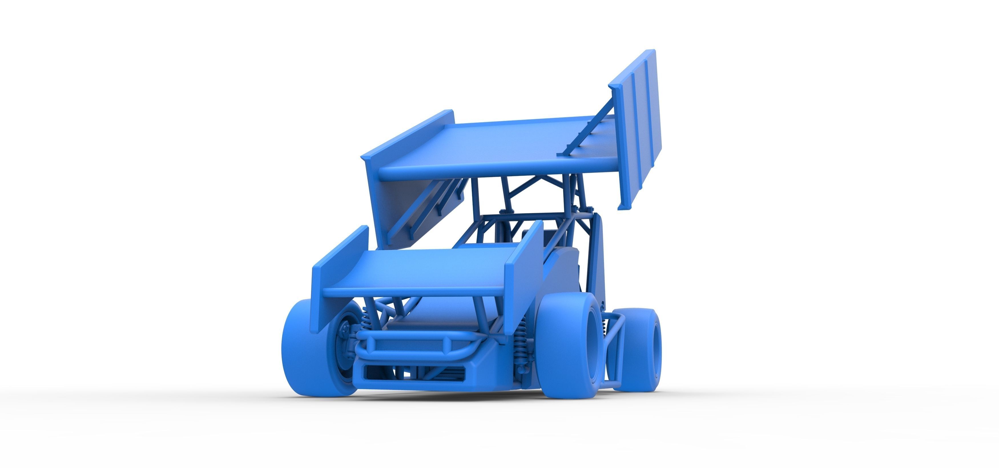 Pavement Winged Sprint car Scale 1 to 25 3D print model_27