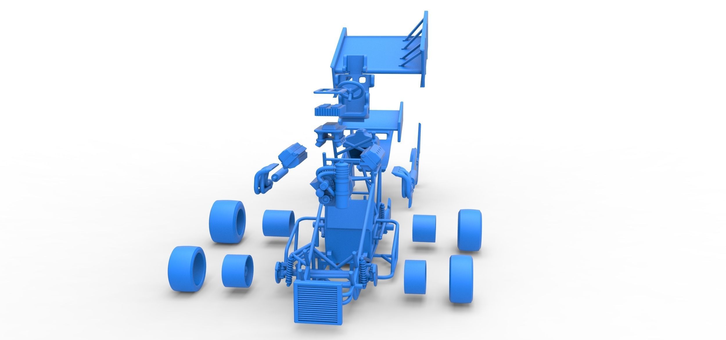 Pavement Winged Sprint car Scale 1 to 25 3D print model_45