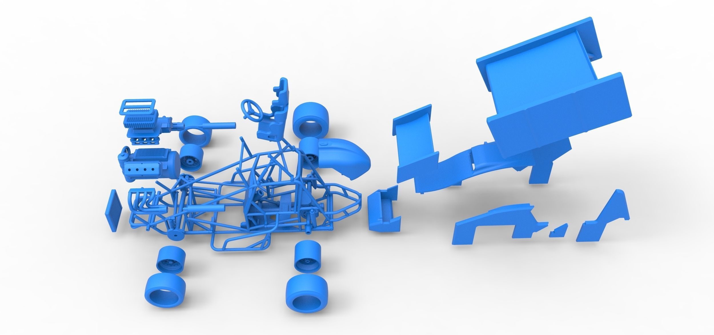 Pavement Winged Sprint car Scale 1 to 25 3D print model_47