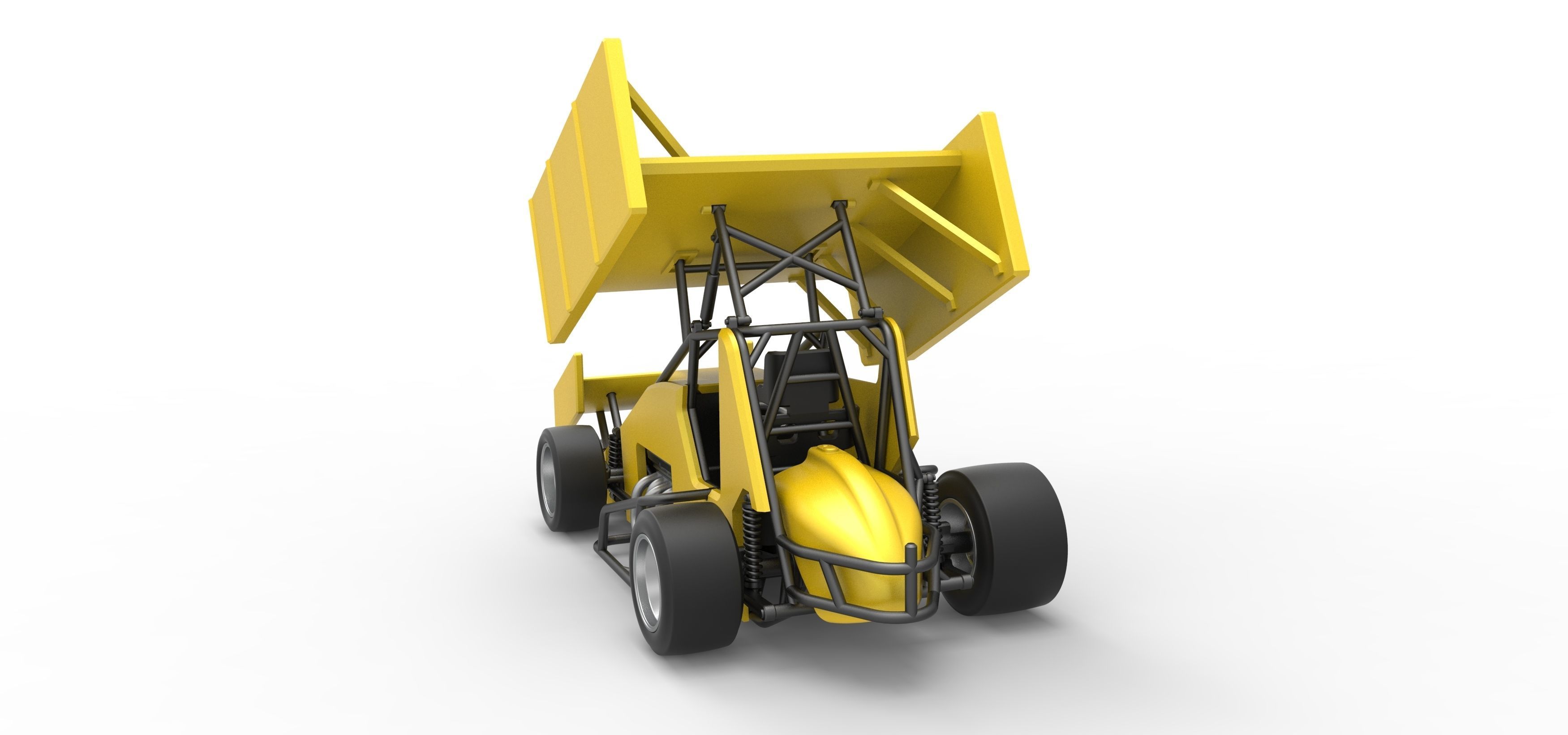 Pavement Winged Sprint car Scale 1 to 25 3D print model_13