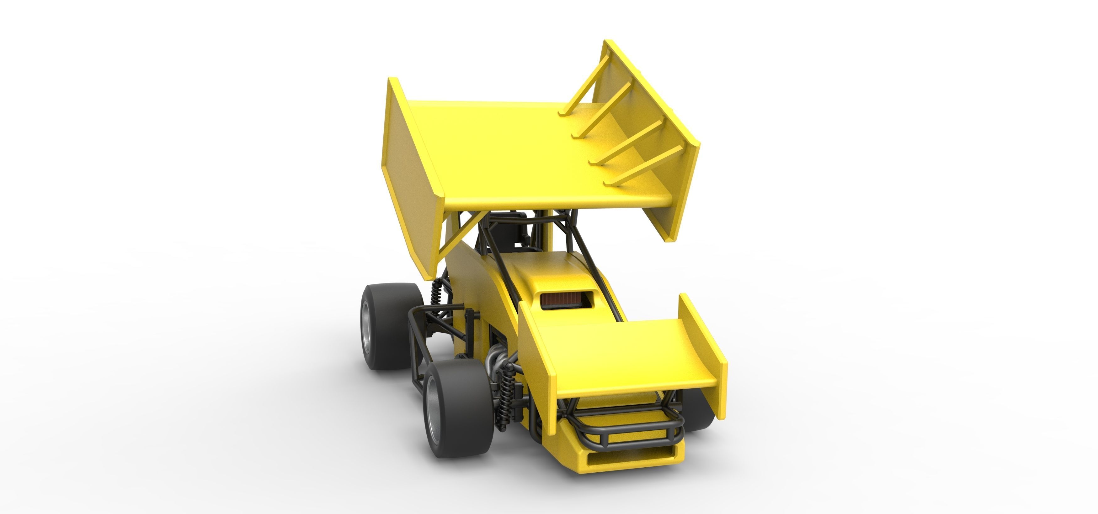 Pavement Winged Sprint car Scale 1 to 25 3D print model_21
