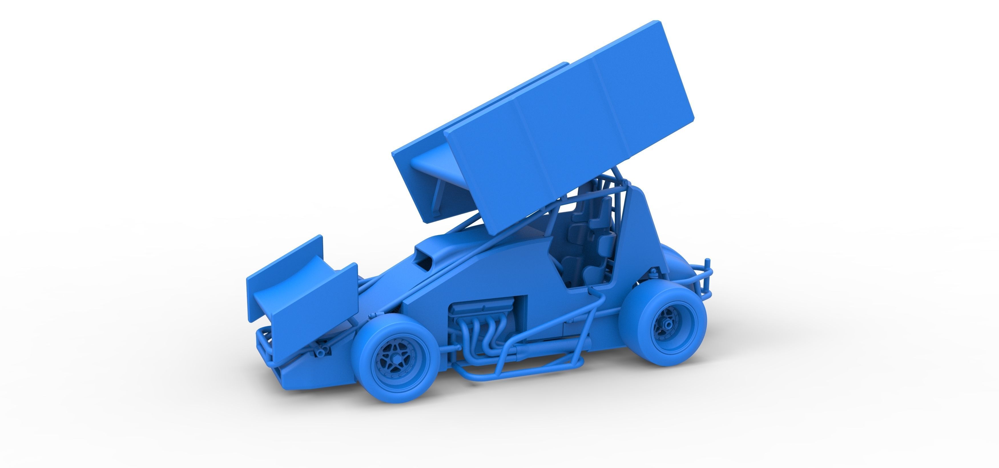 Pavement Winged Sprint car Scale 1 to 25 3D print model_22