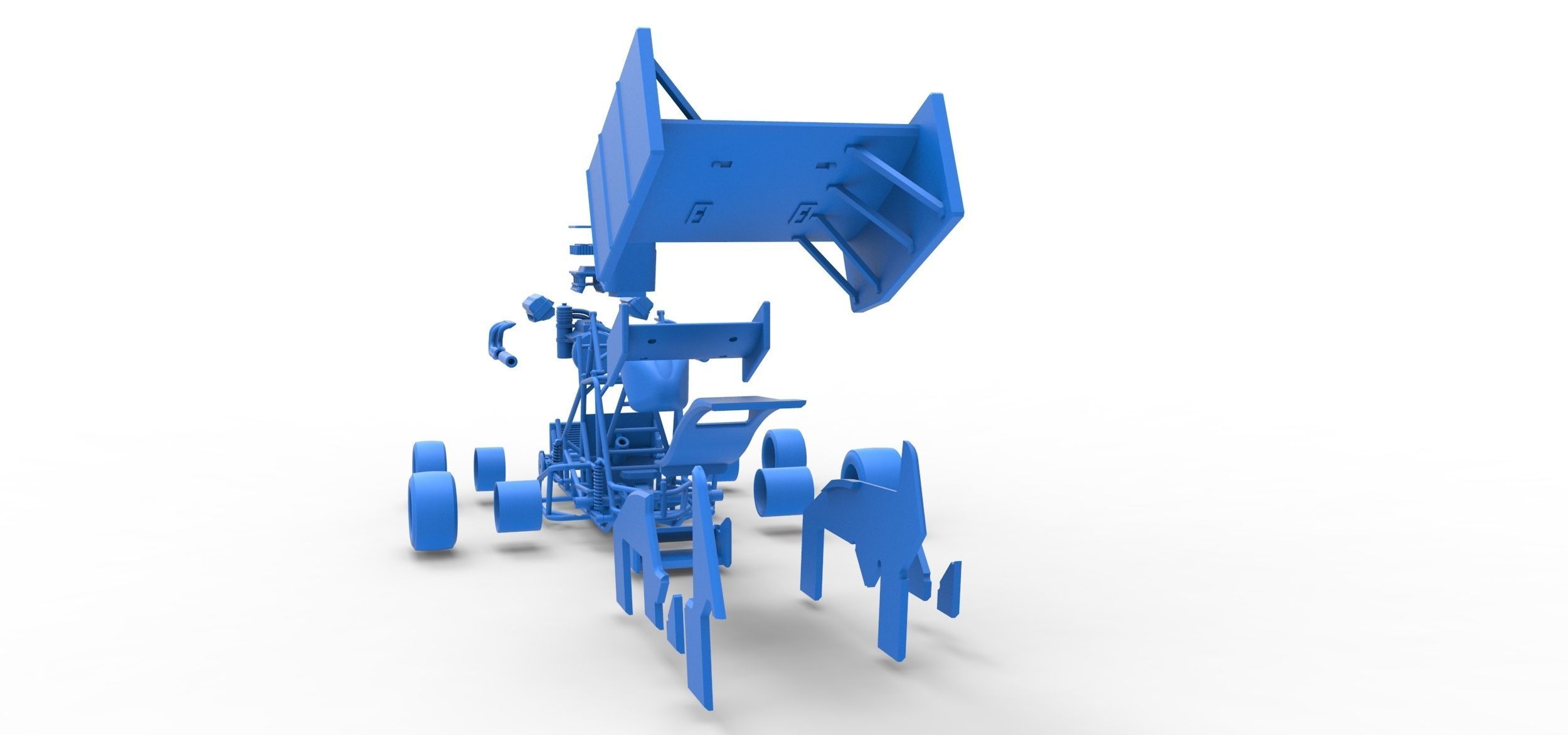 Pavement Winged Sprint car Scale 1 to 25 3D print model_49