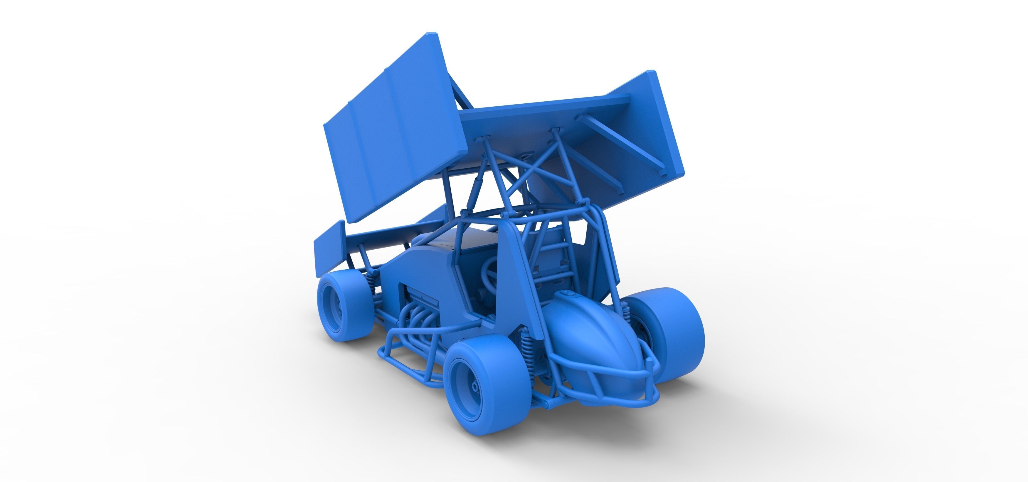 Pavement Winged Sprint car Scale 1 to 25 3D print model_33