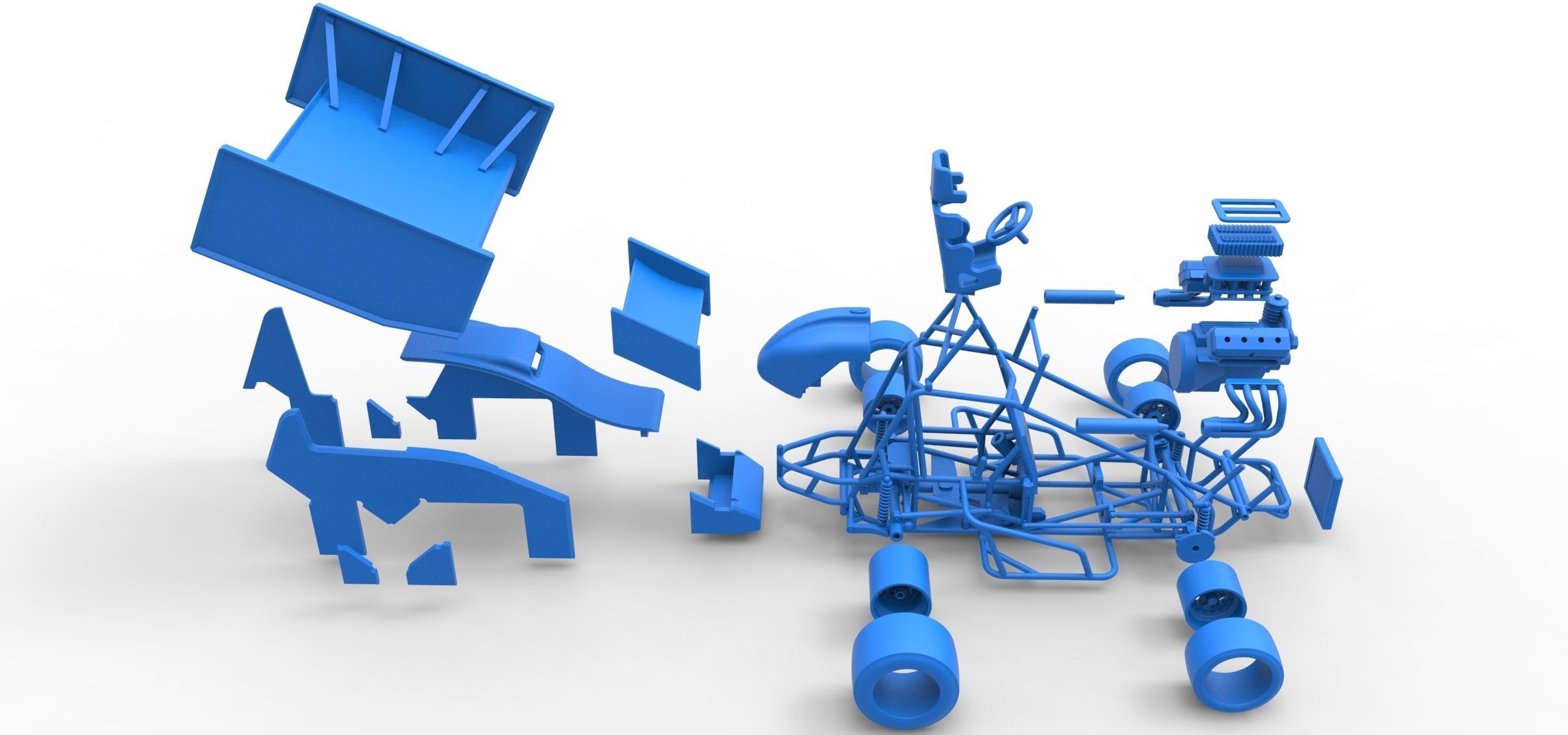 Pavement Winged Sprint car Scale 1 to 25 3D print model_51