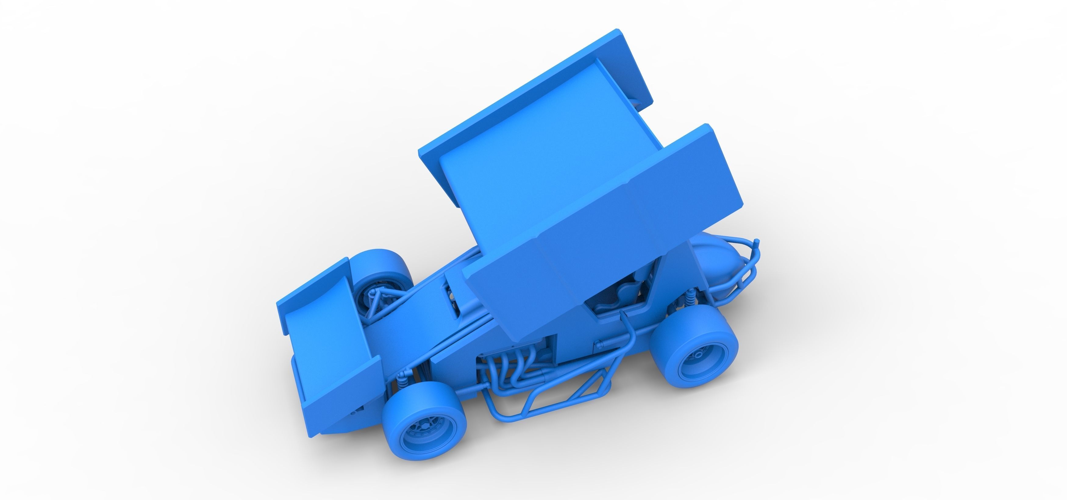 Pavement Winged Sprint car Scale 1 to 25 3D print model_23