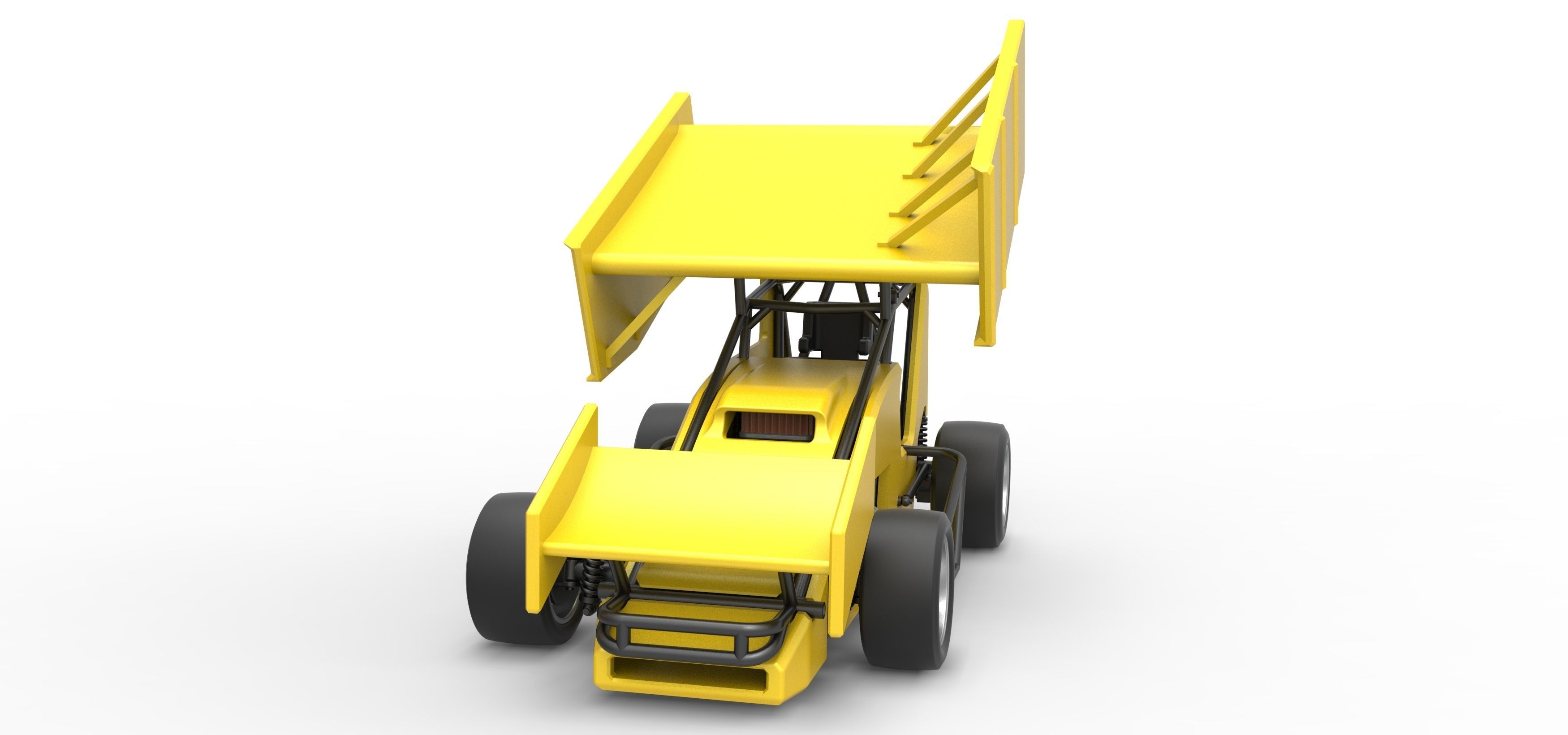 Pavement Winged Sprint car Scale 1 to 25 3D print model_5