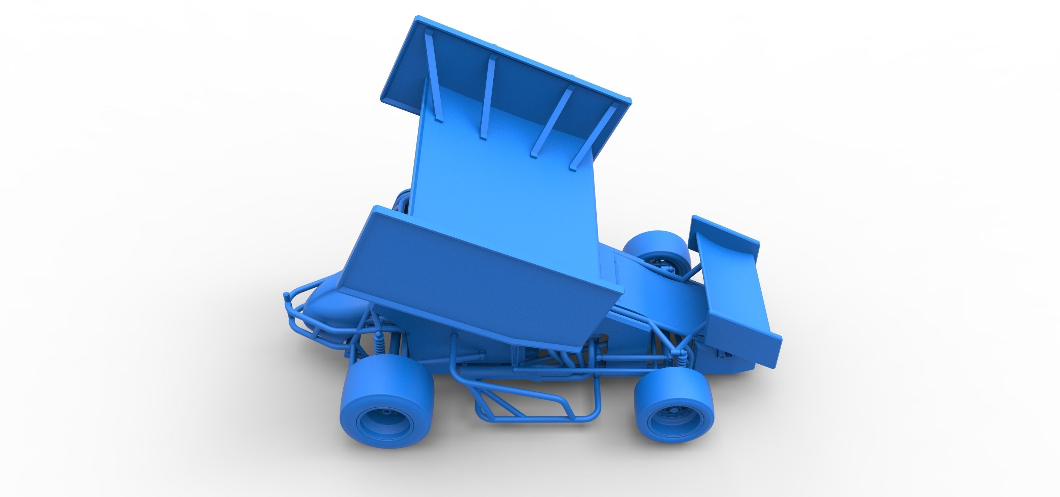 Pavement Winged Sprint car Scale 1 to 25 3D print model_39