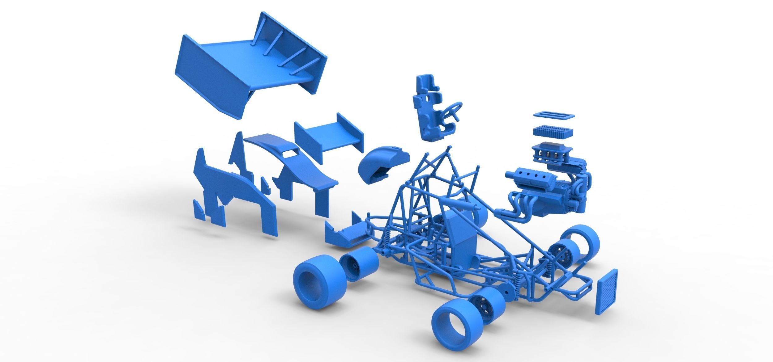 Pavement Winged Sprint car Scale 1 to 25 3D print model_52