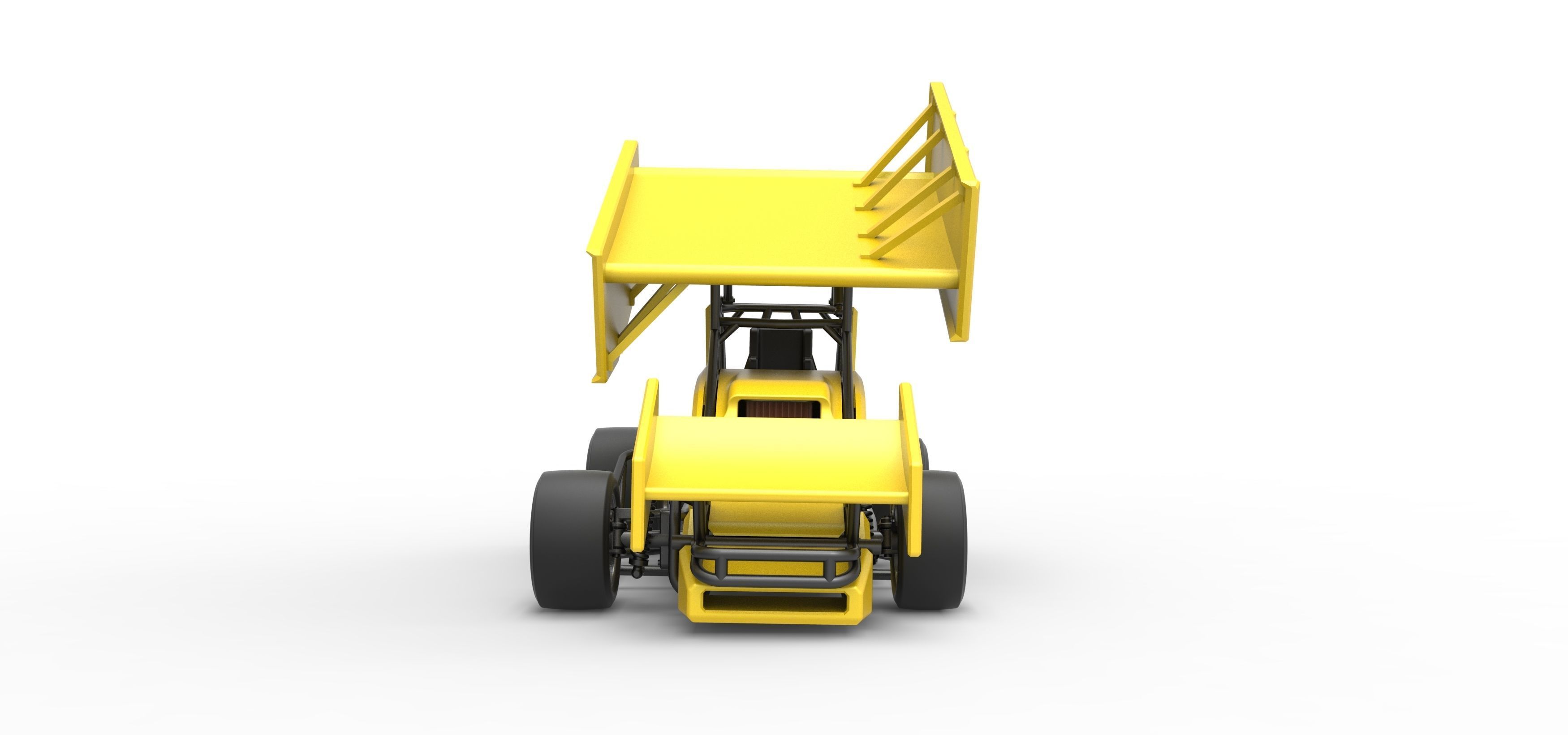 Pavement Winged Sprint car Scale 1 to 25 3D print model_7
