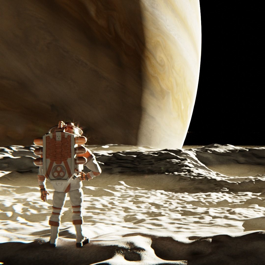 The Astronaut Low-poly 3D model_6