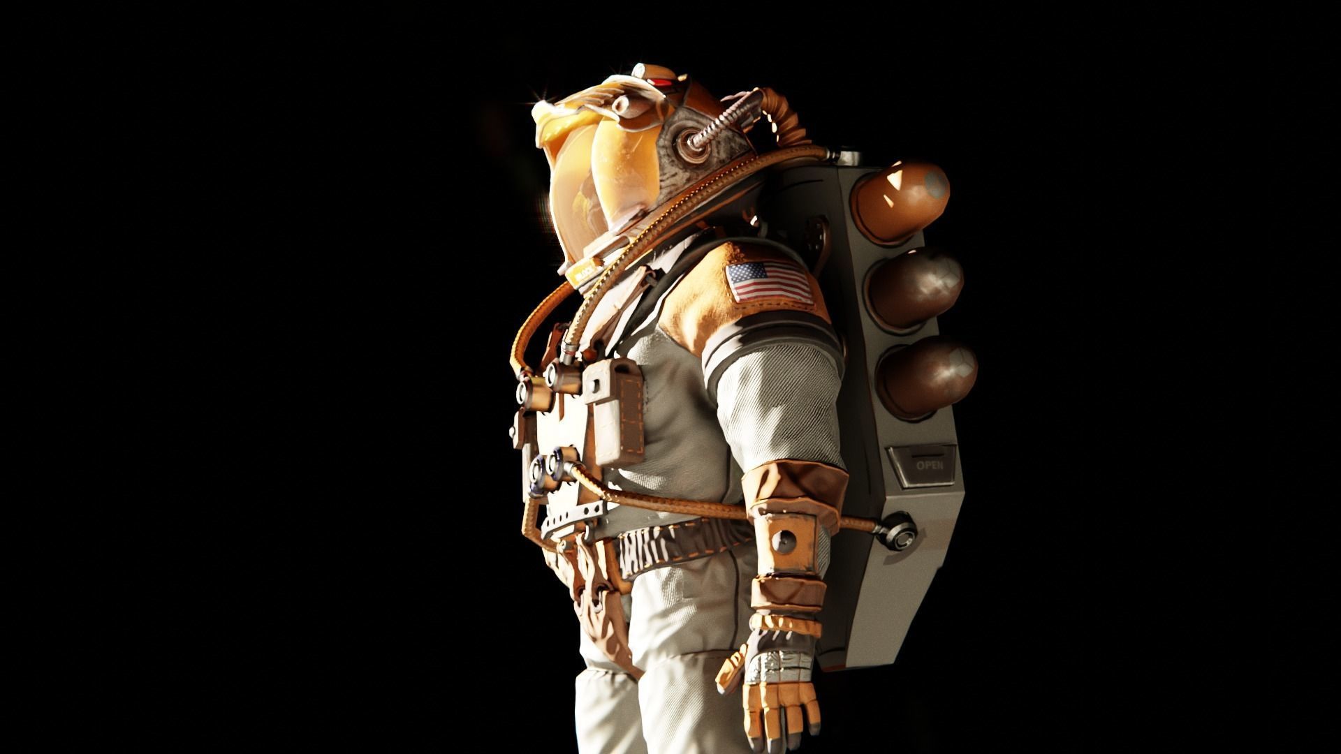 The Astronaut Low-poly 3D model_7