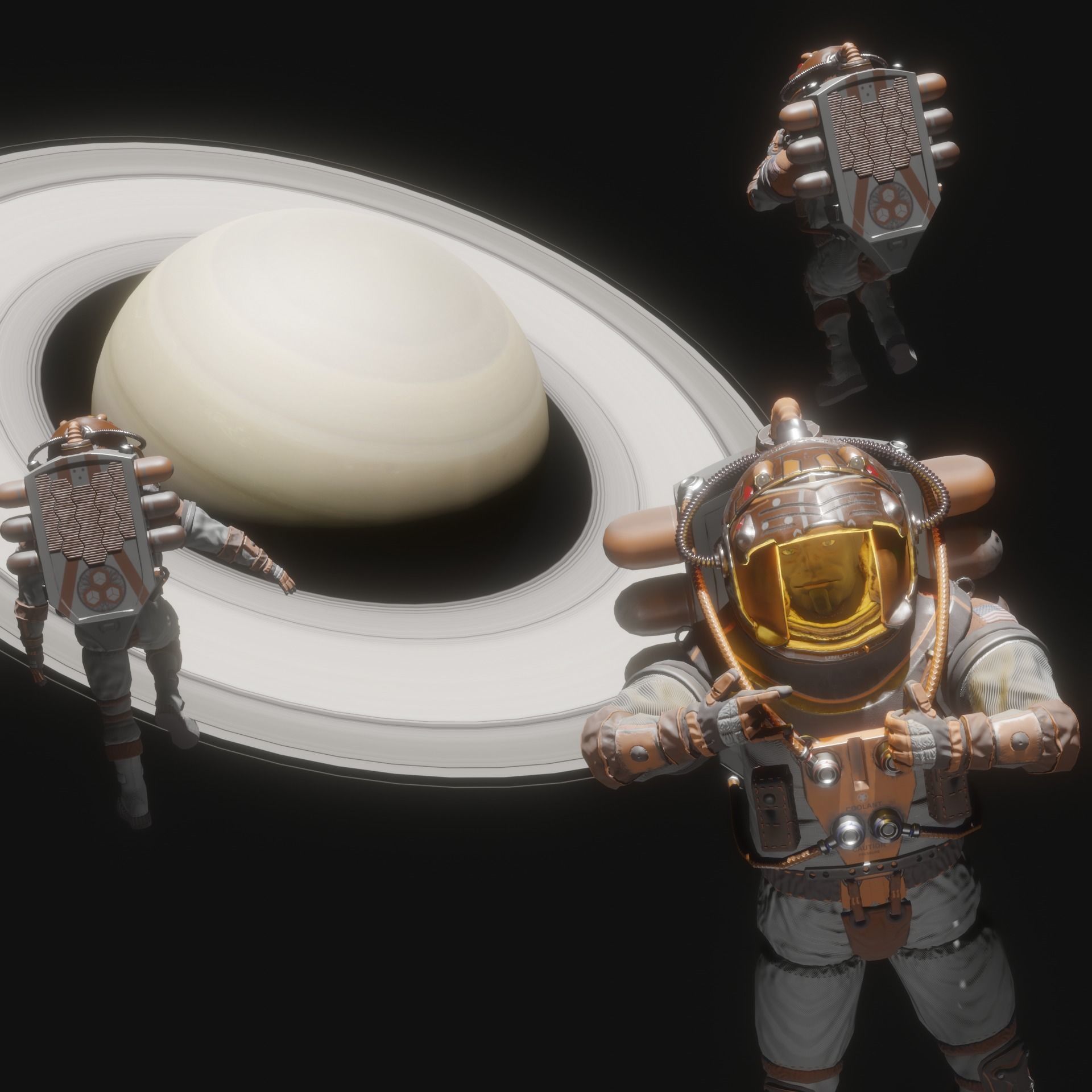 The Astronaut Low-poly 3D model_11