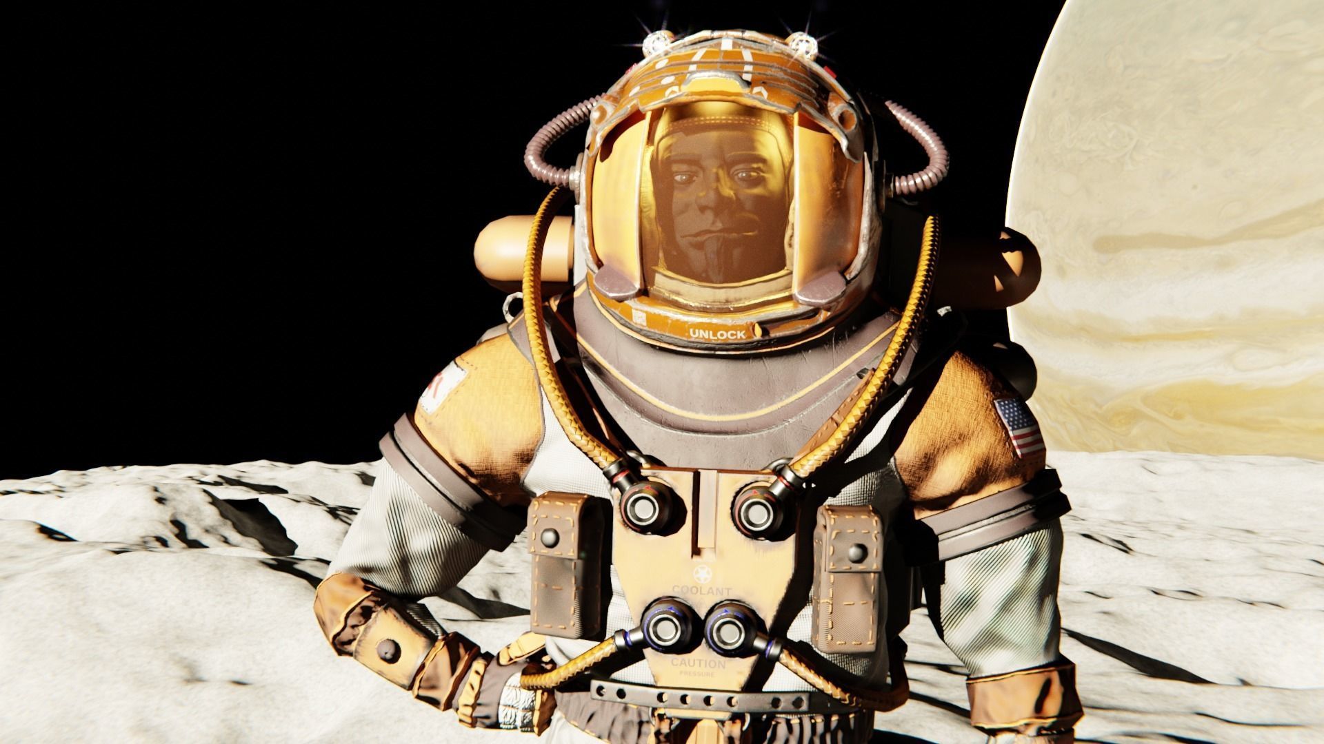The Astronaut Low-poly 3D model_8