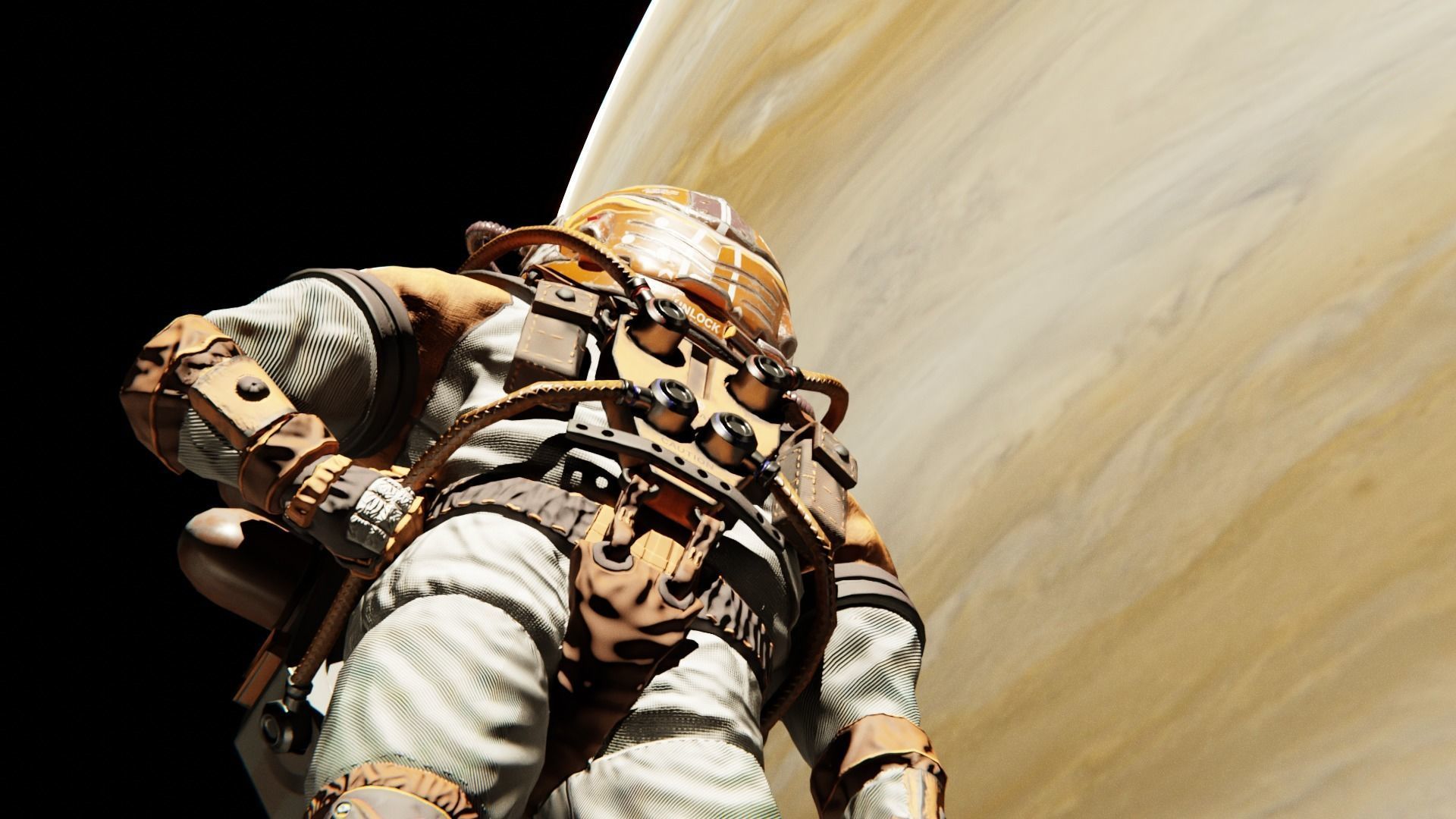 The Astronaut Low-poly 3D model_9