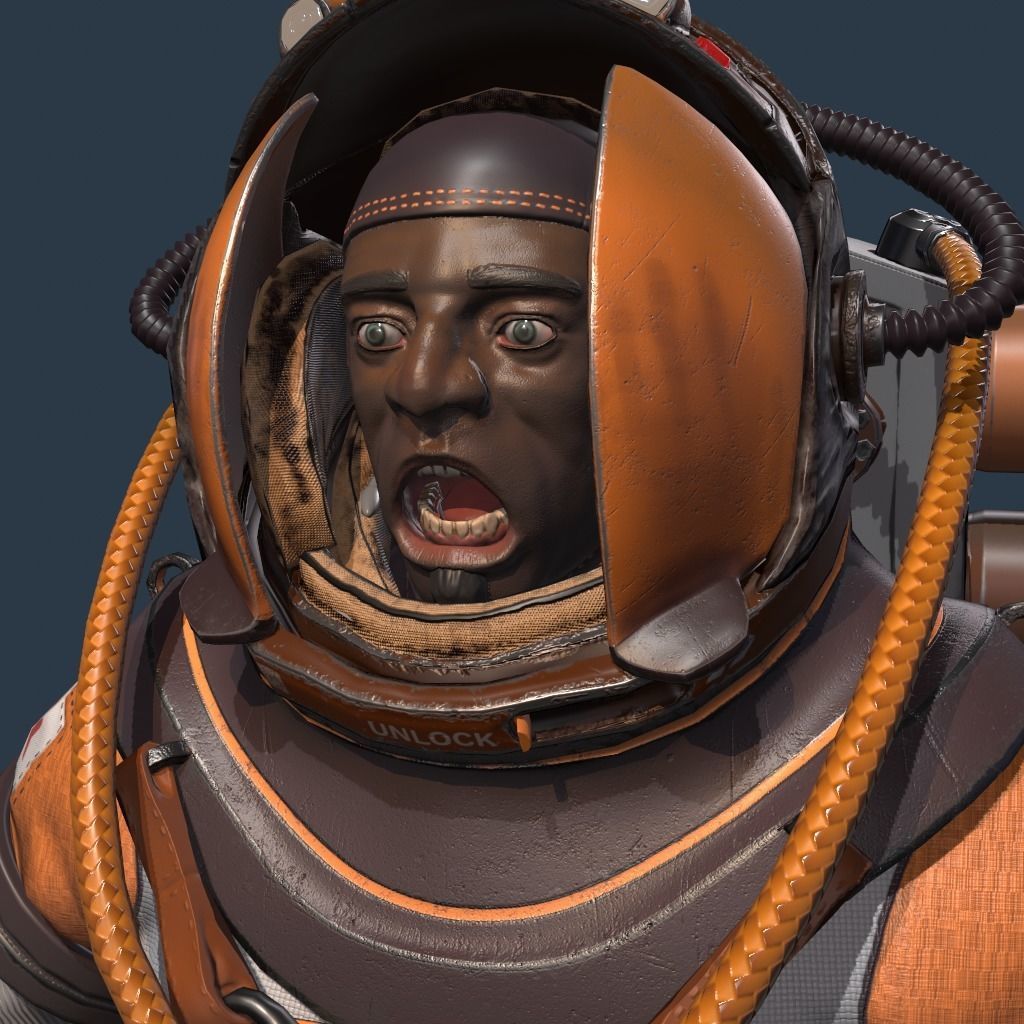 The Astronaut Low-poly 3D model_5