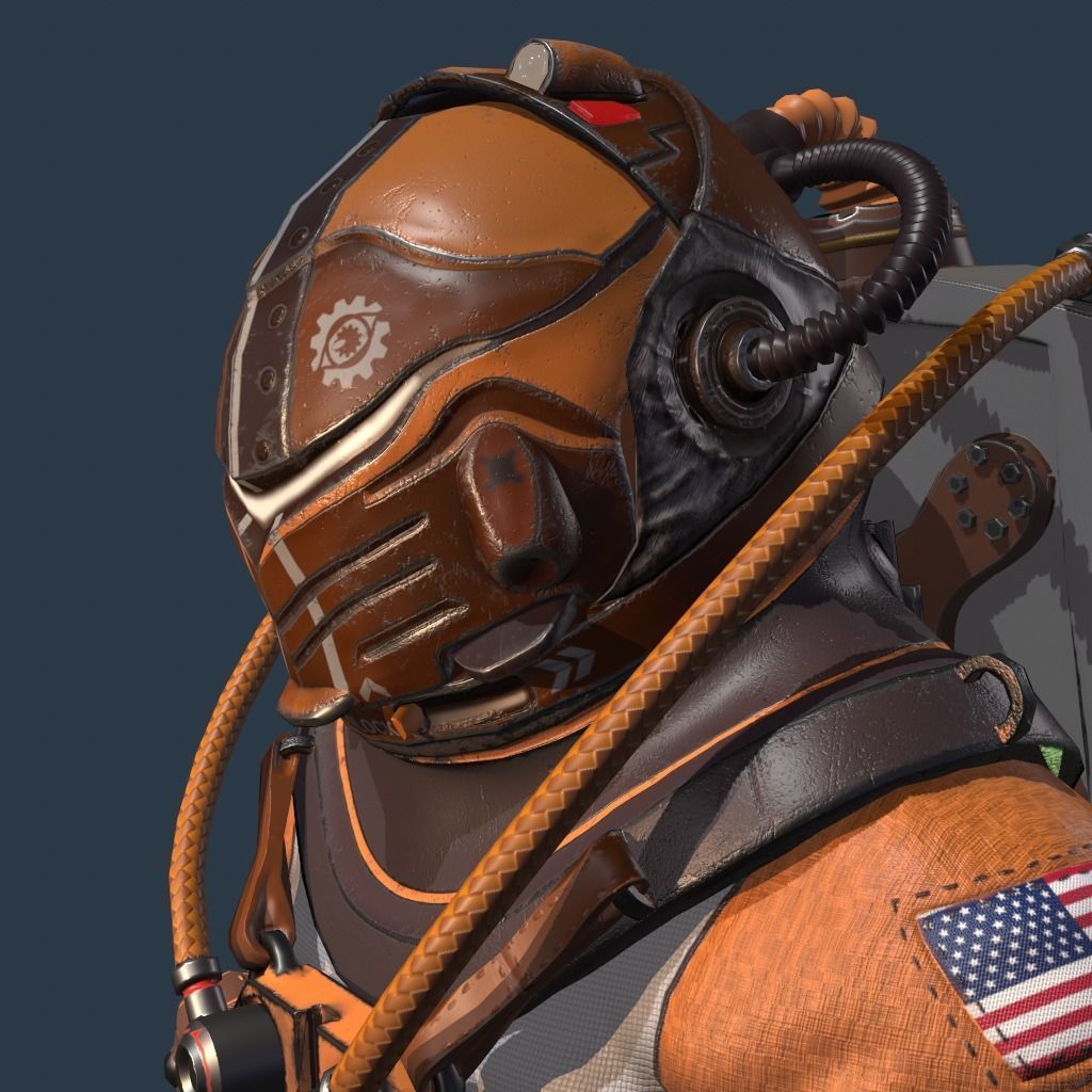 The Astronaut Low-poly 3D model_3