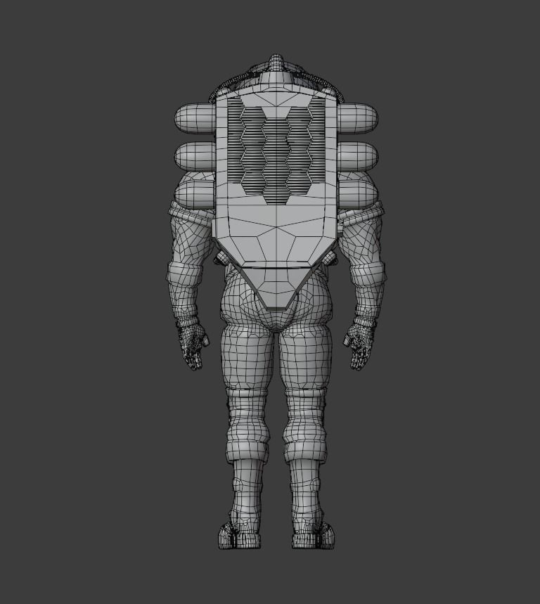 The Astronaut Low-poly 3D model_16