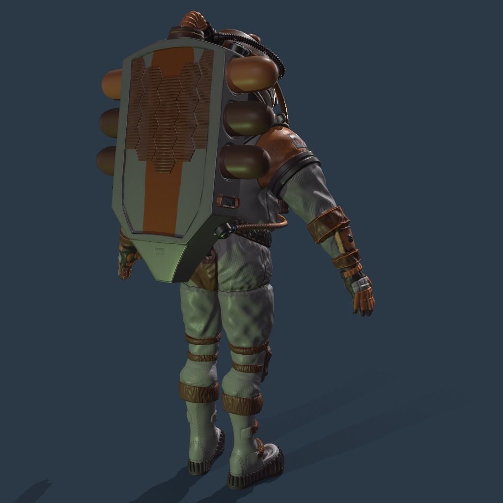 The Astronaut Low-poly 3D model_4