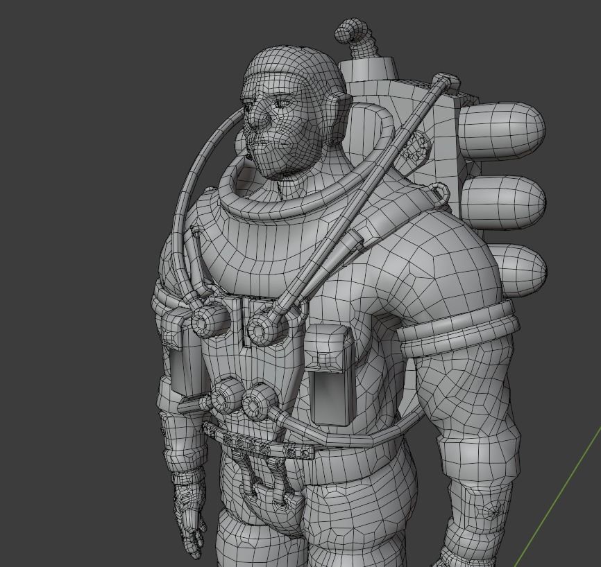 The Astronaut Low-poly 3D model_14