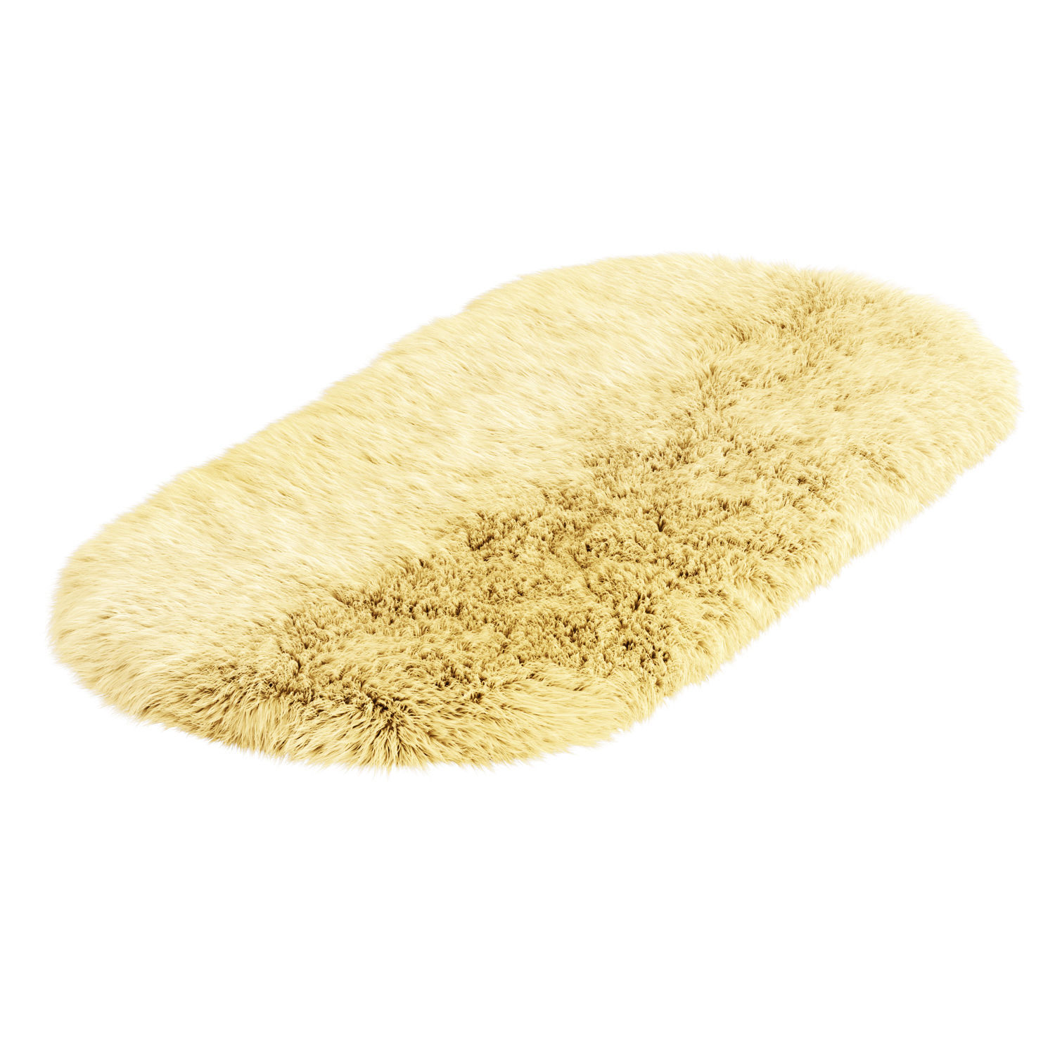 Bedside rug with long pile 3D model_2