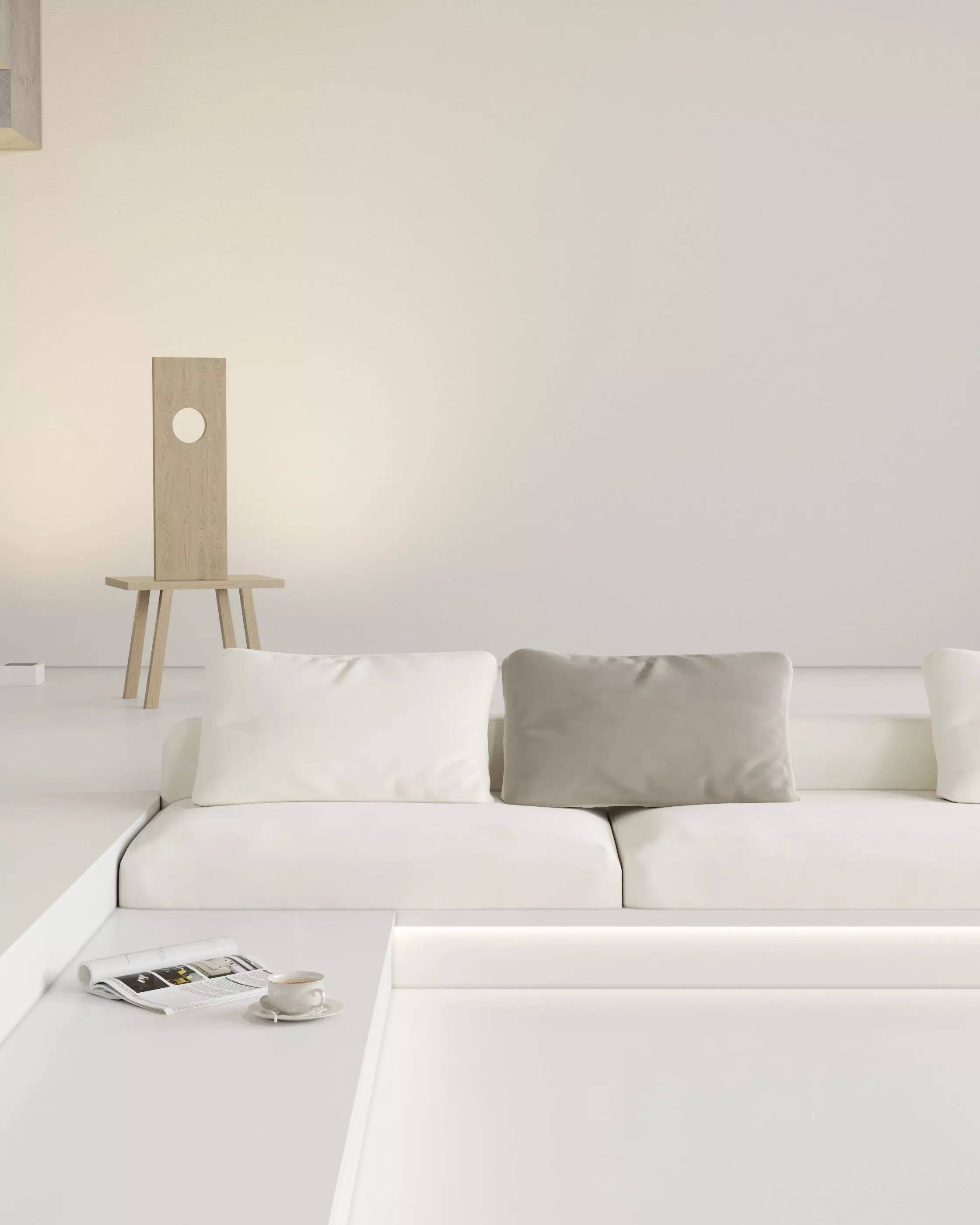 Mid Century interior scene 3D model_0