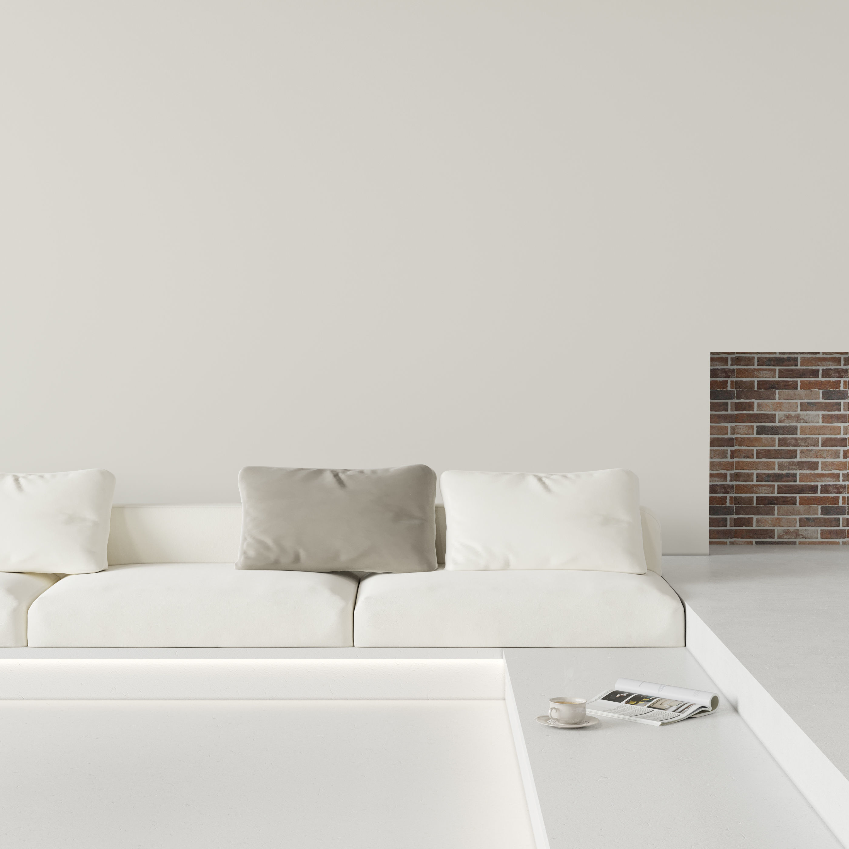 Mid Century interior scene 3D model_6