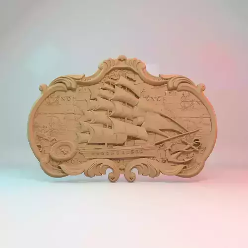 Sailboat painting 3D STL Model for Cnc users 3D print model 