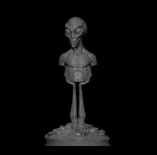 Grey Alien Bust 3D model for printing