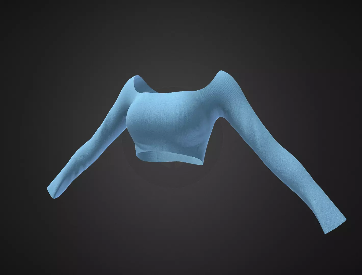 Belly Button Long Sleeve Shirt - Ngchipv Free low-poly 3D model