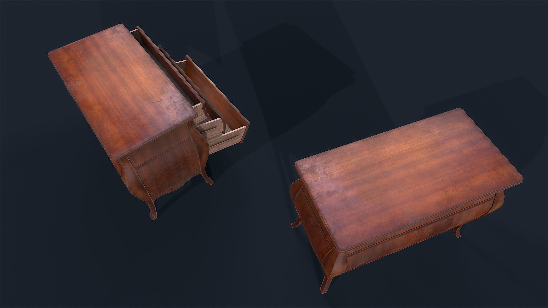 Antiquare small Commode 2 Low-poly 3D model_9