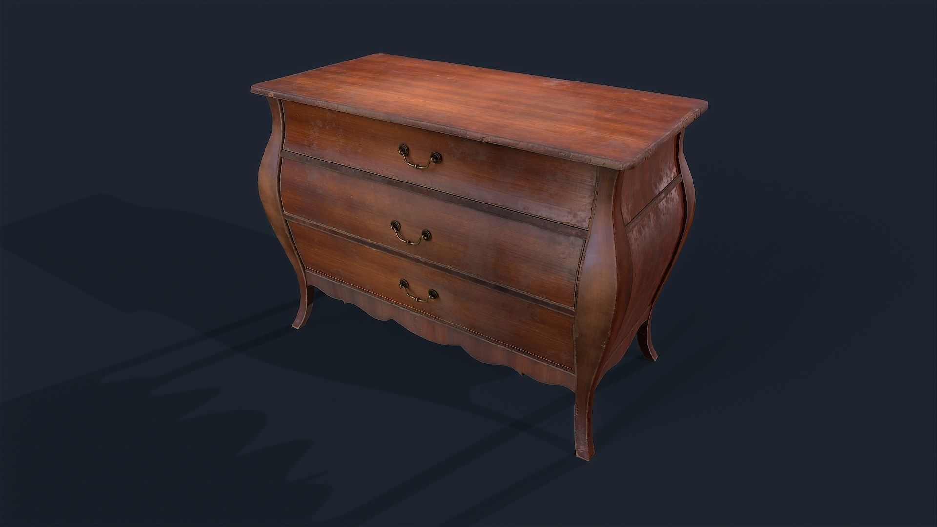 Antiquare small Commode 2 Low-poly 3D model_5