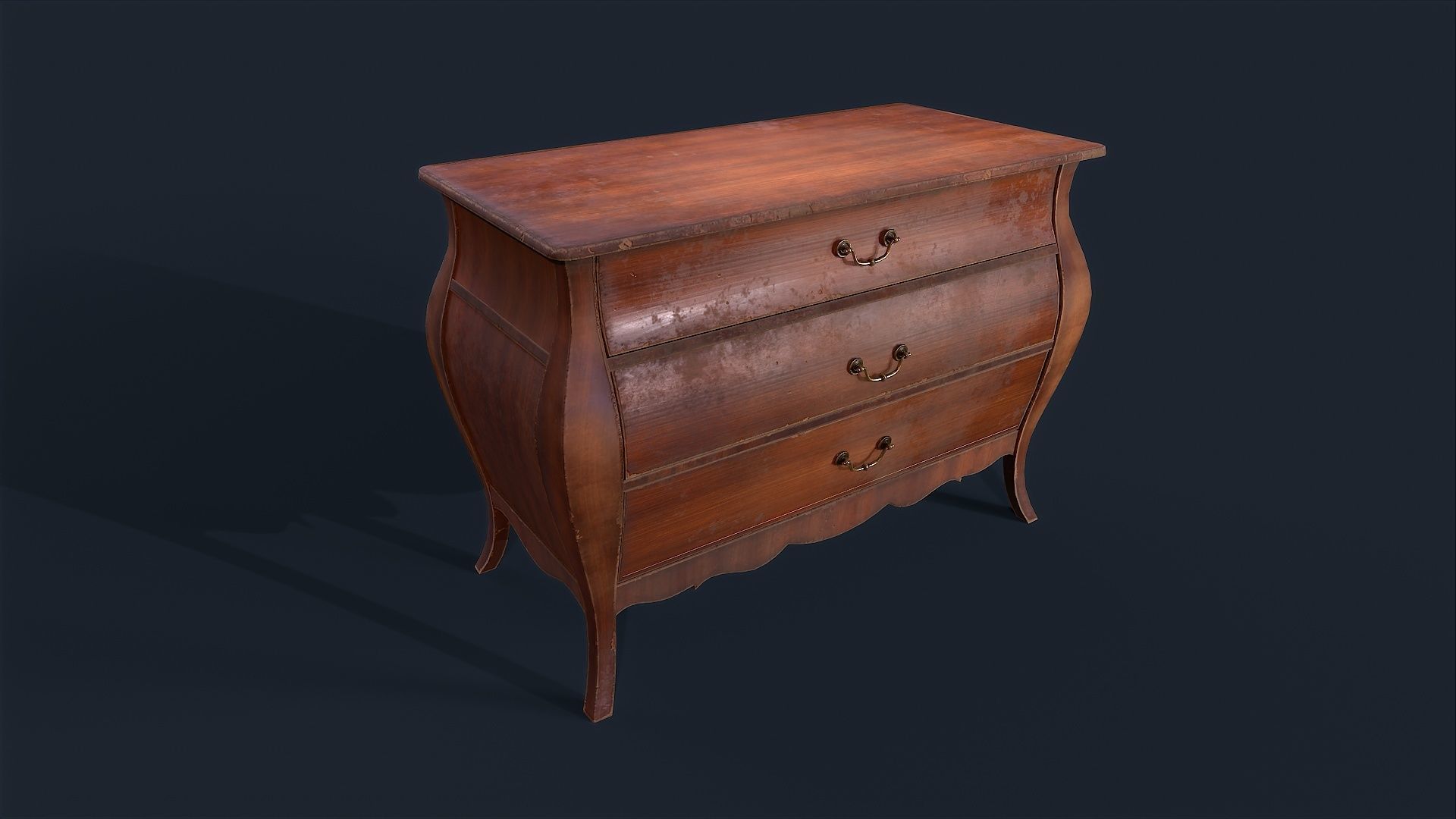 Antiquare small Commode 2 Low-poly 3D model_4