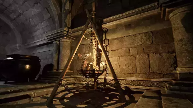 Tripod Brazier Low-poly 3D model