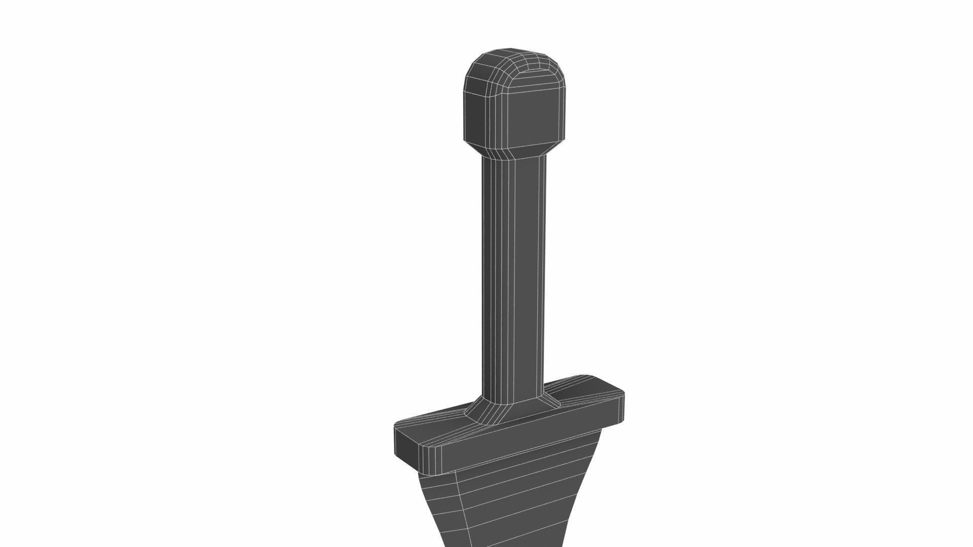 Curved sword 2 Low-poly 3D model_6