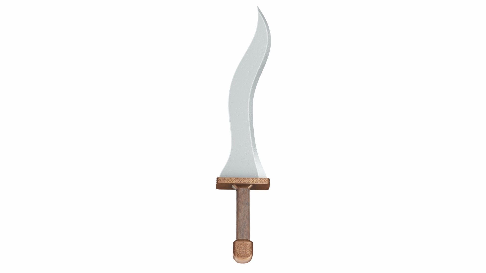 Curved sword 2 Low-poly 3D model_4