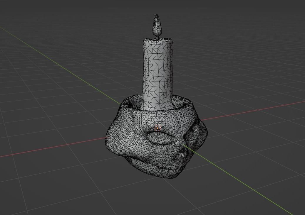 Skullcap Candle Holder Stylized 3D Model Low-poly 3D model_1