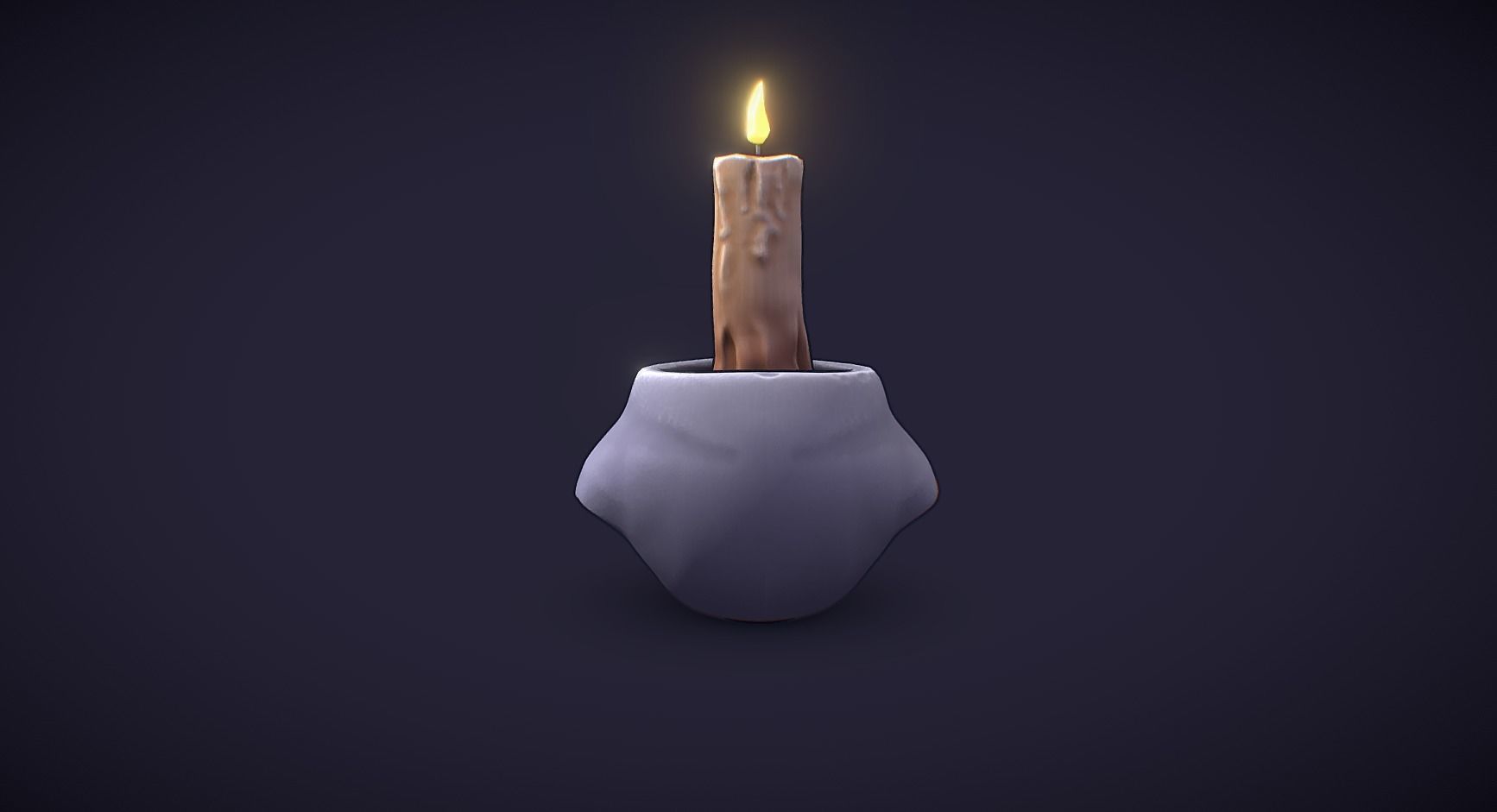 Skullcap Candle Holder Stylized 3D Model Low-poly 3D model_4