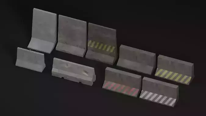 Concrete Barrier Set 