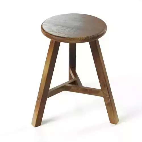 polypasta - zara home - wooden stool 3D model