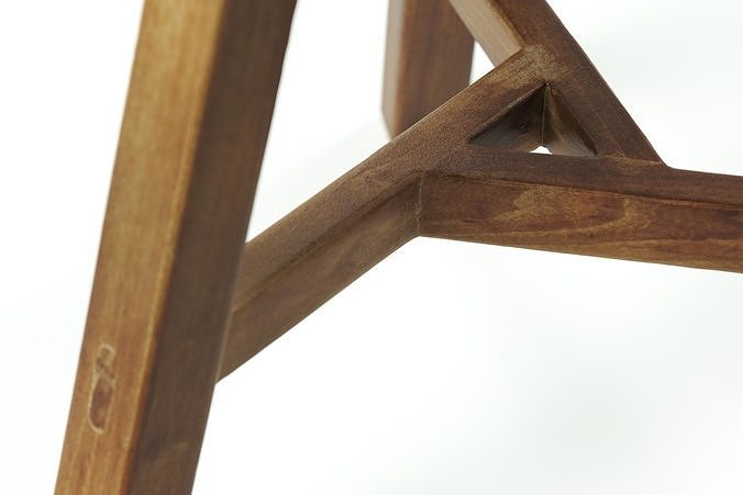 polypasta - zara home - wooden stool 3D model 5