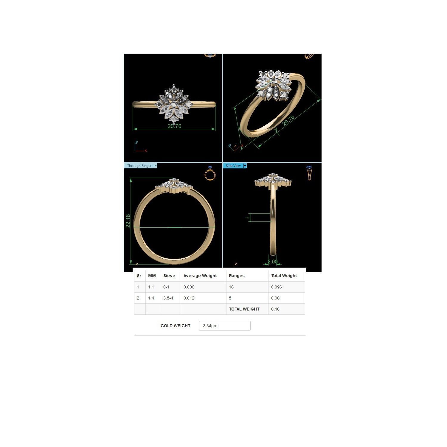 Women Wedding Engagement Ring STL OBJ FBX Renders Details 3D print model_24