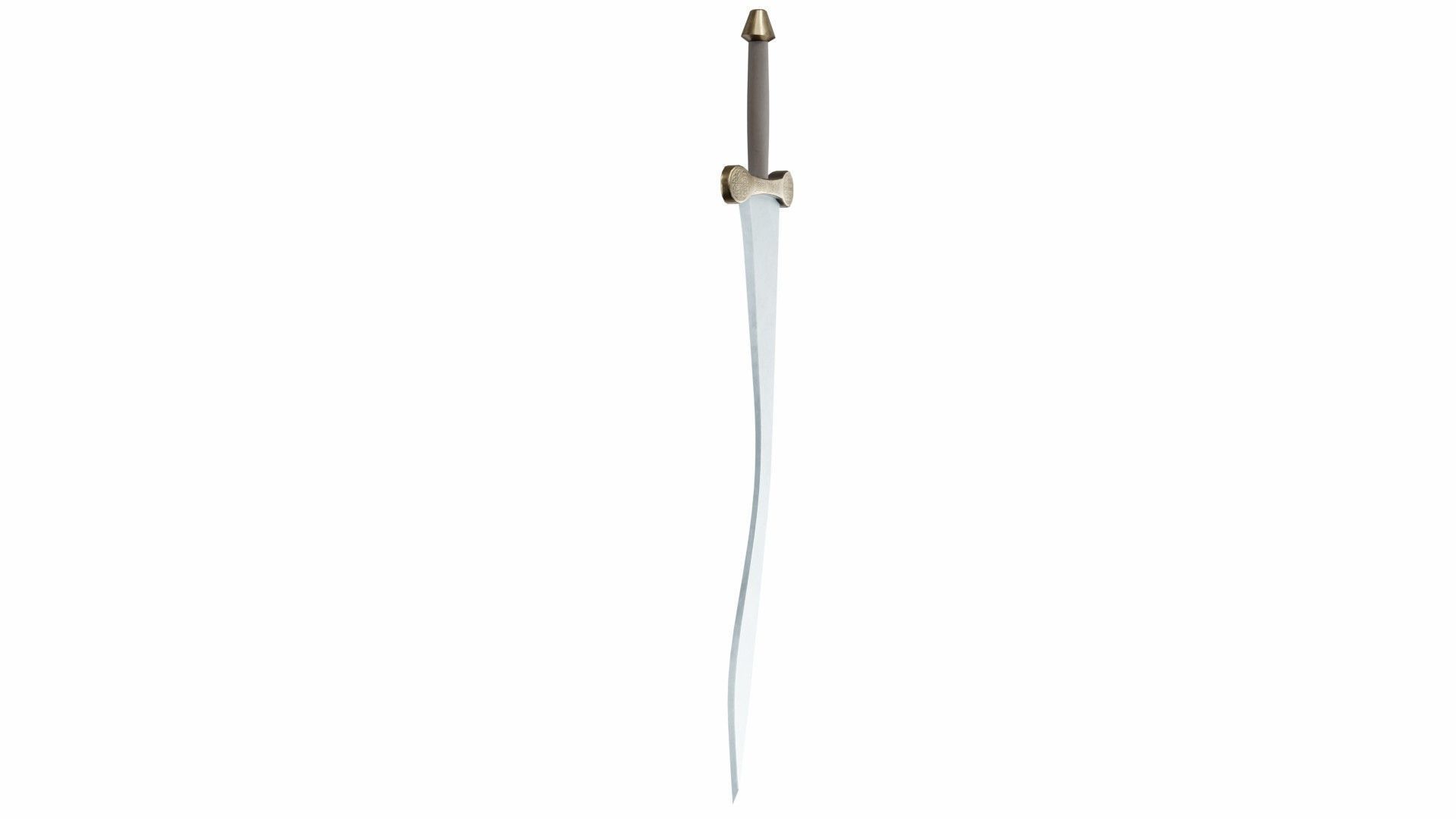 Curved sword 5 Low-poly 3D model_2