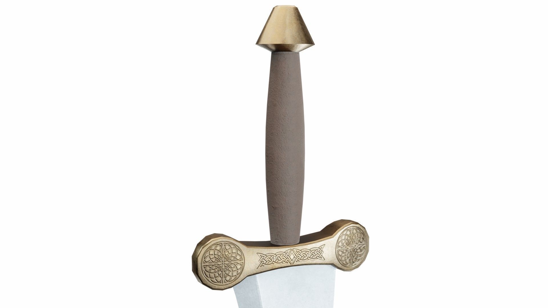 Curved sword 5 Low-poly 3D model_3