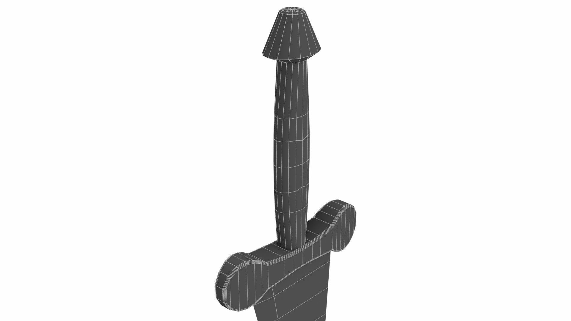 Curved sword 5 Low-poly 3D model_6