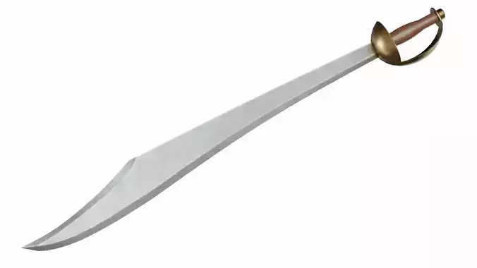 Curved sword 6 Low-poly 3D model